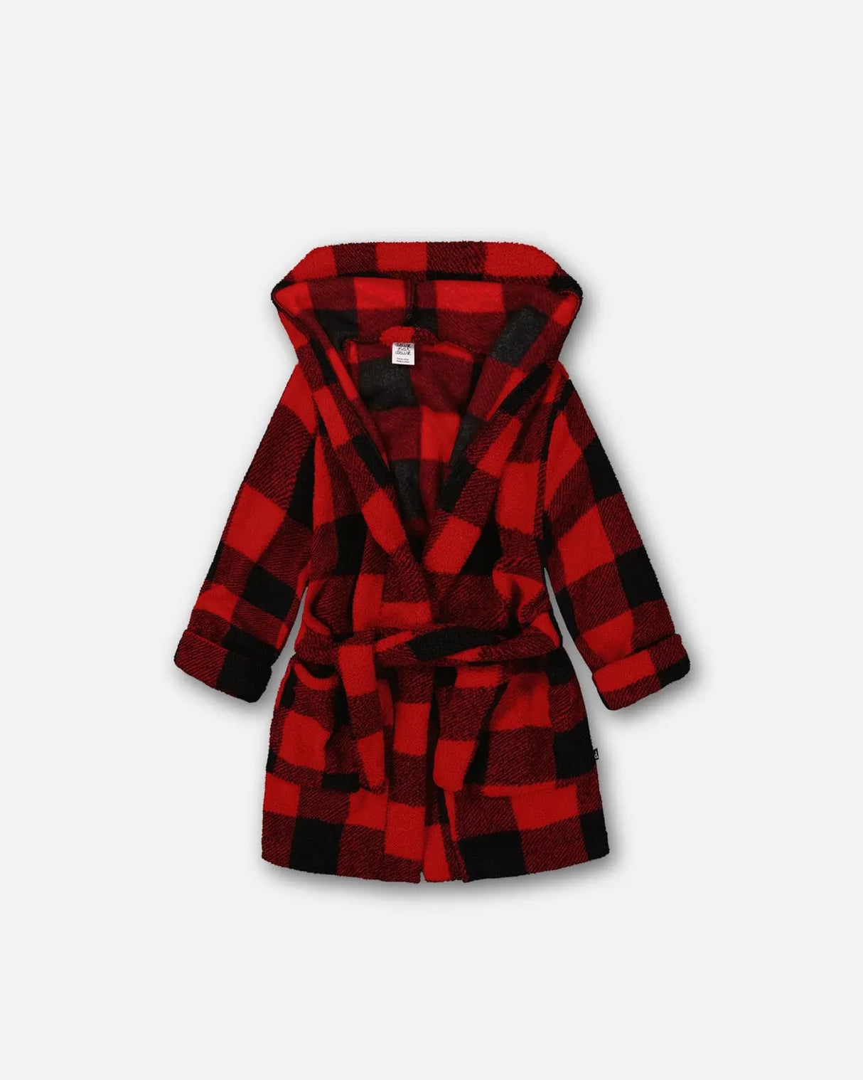 Plush Robe Plaid Black And Red | Deux par Deux | Jenni Kidz