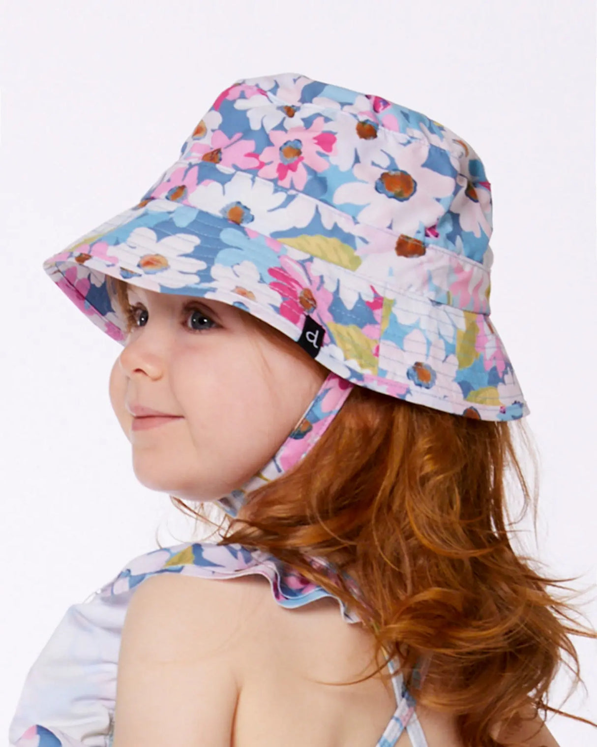 Printed Beach Sun Hat White, Pink, And Green Flowers | Deux par Deux | Jenni Kidz