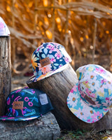 Printed Cap Navy And Yellow And Pink Flowers | Deux par Deux | Jenni Kidz