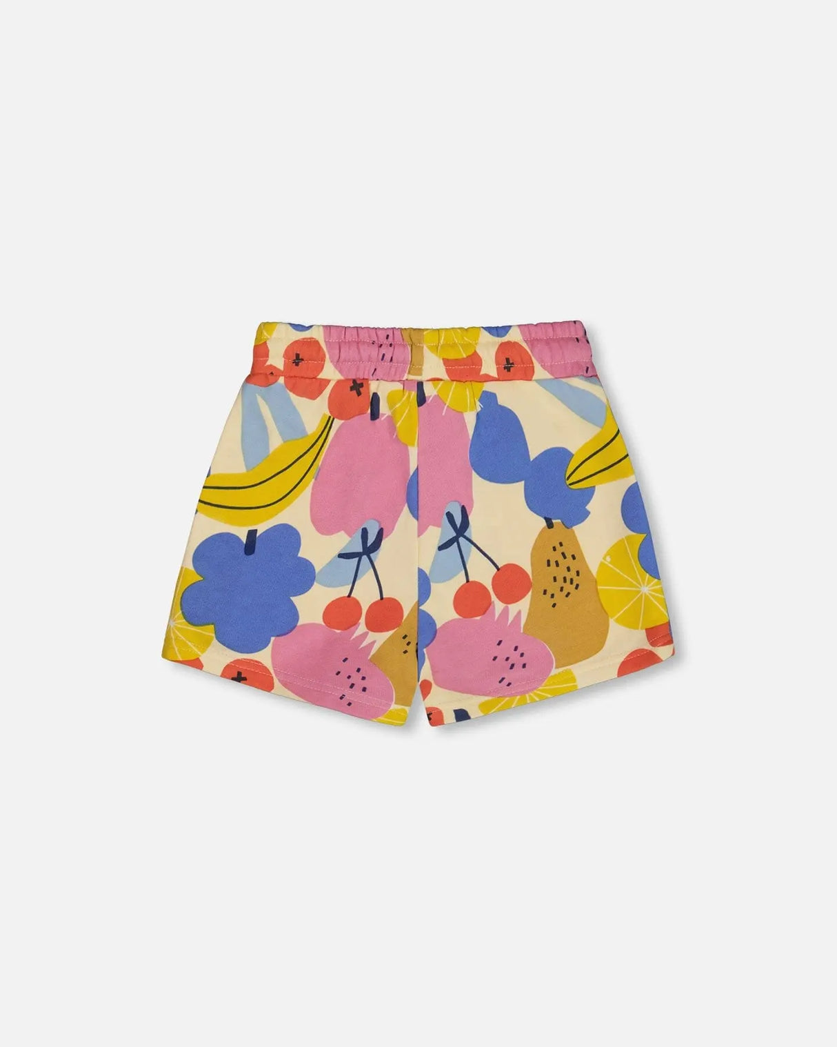 Printed French Terry Short Fruits On Yellow Background | Deux par Deux | Jenni Kidz