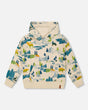 Printed Hooded Fleece Sweatshirt Beige | Deux par Deux | Jenni Kidz