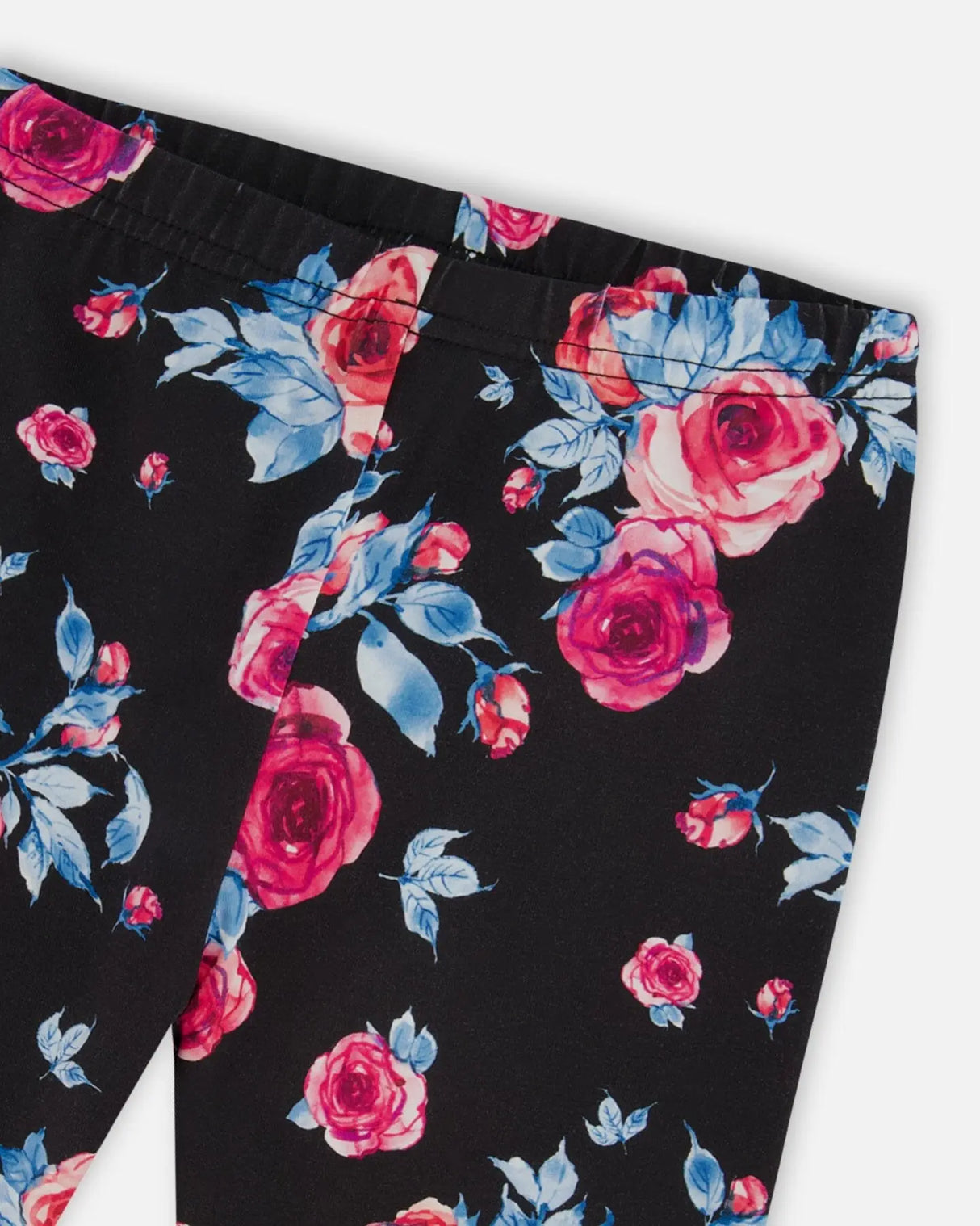 Printed Leggings Black With Roses | Deux par Deux | Jenni Kidz