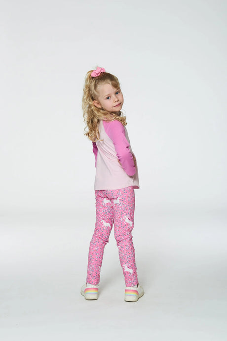 Printed Leggings Pink With Unicorn | Deux par Deux | Jenni Kidz