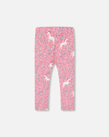 Printed Leggings Pink With Unicorn | Deux par Deux | Jenni Kidz