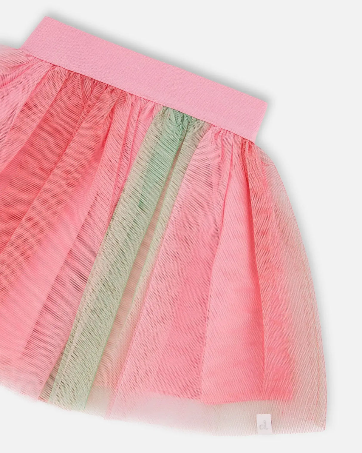 Printed Mesh Skirt Pink And Green | Deux par Deux | Jenni Kidz