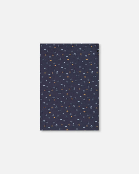 Printed Muslin Blanket Blue With Pine | Deux par Deux | Jenni Kidz