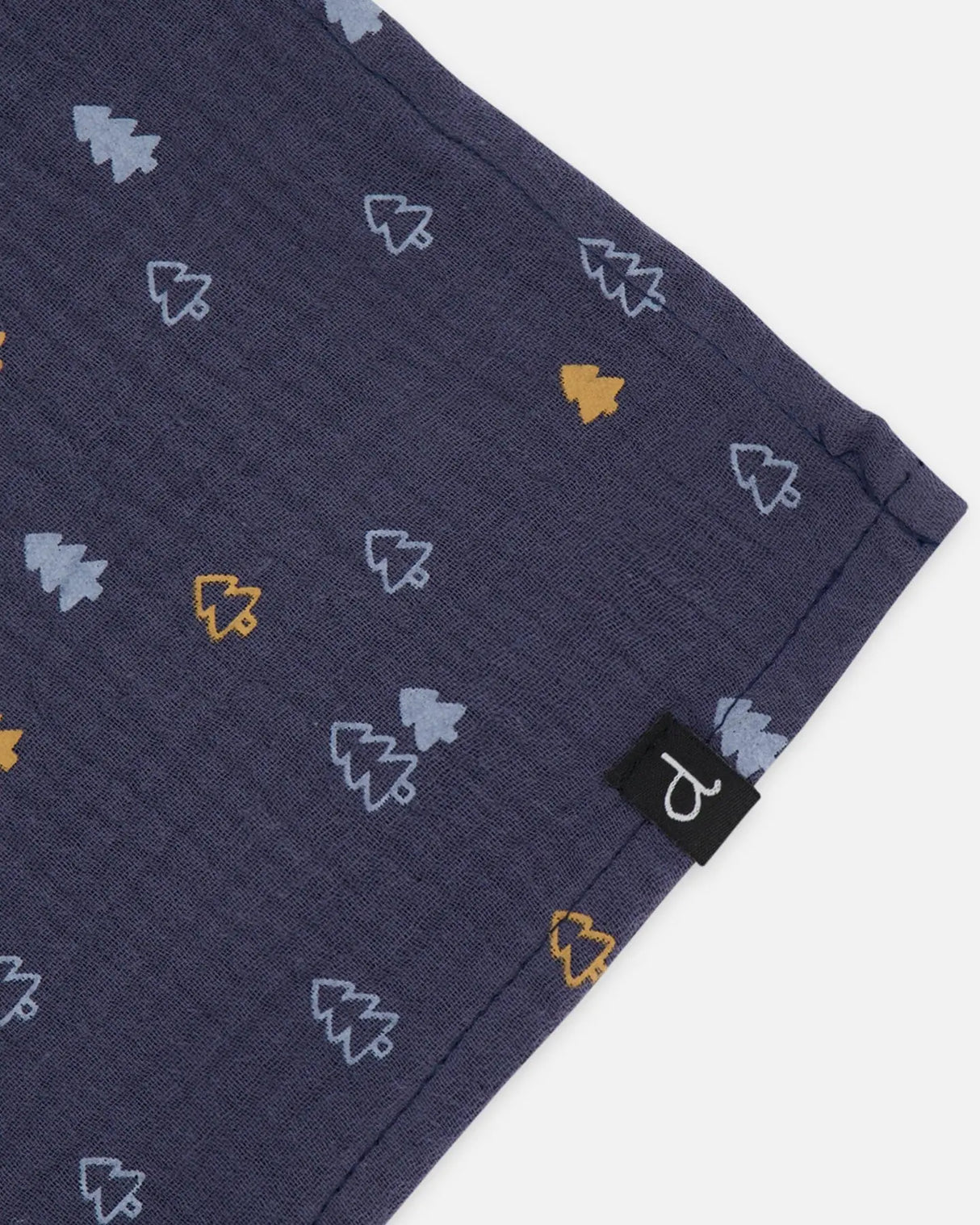 Printed Muslin Blanket Blue With Pine | Deux par Deux | Jenni Kidz