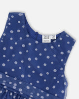 Printed Tiered Dress Blue With Daisy Print | Deux par Deux | Jenni Kidz