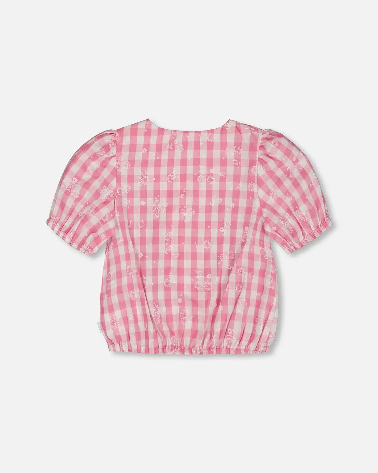 Puff Sleeve Top Pink And White Checks | Deux par Deux | Jenni Kidz