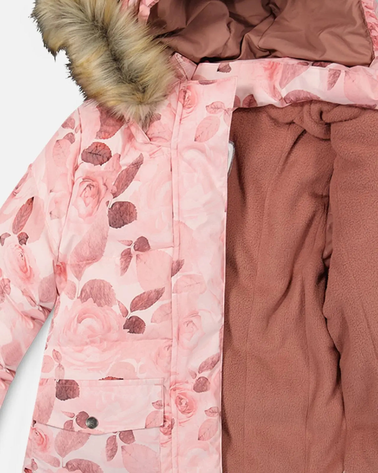 Puffy Jacket Printed Rose Petals | Deux par Deux | Jenni Kidz