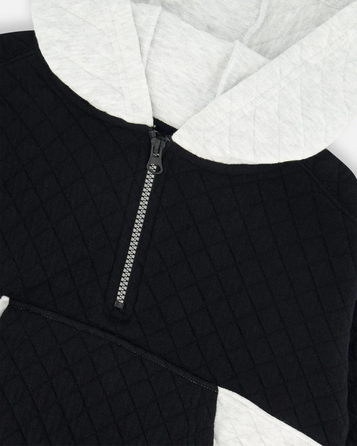 Quilted Half Zip Top Black | Deux par Deux | Jenni Kidz