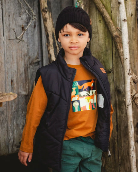 Quilted Mid-Season Sleeveless Vest Black | Deux par Deux | Jenni Kidz