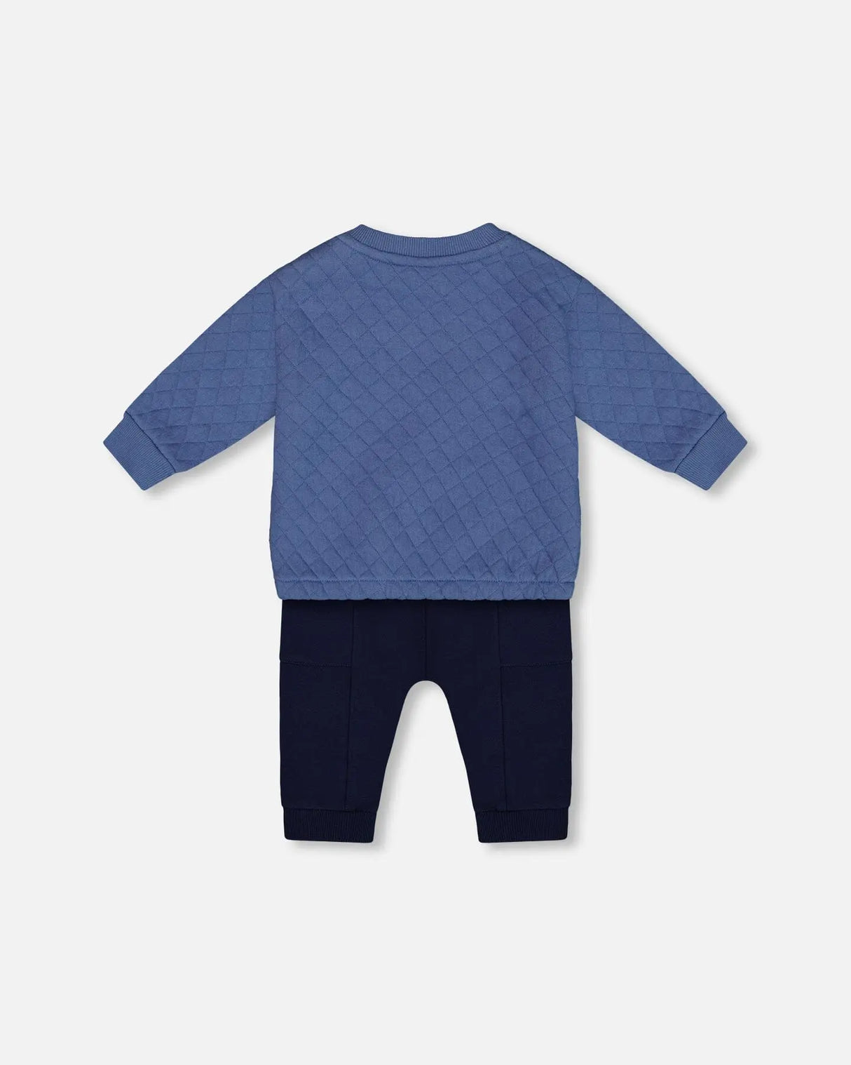 Quilted Sweatshirt And Fleece Pant Set Blue | Deux par Deux | Jenni Kidz