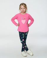 Raglan Sleeve T-Shirt With Print Candy Pink | Deux par Deux | Jenni Kidz