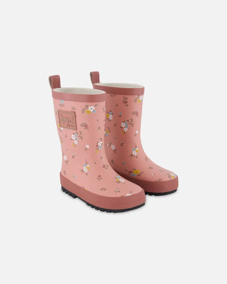 Rain Boots Pink Little Flowers Print | Deux par Deux | Jenni Kidz