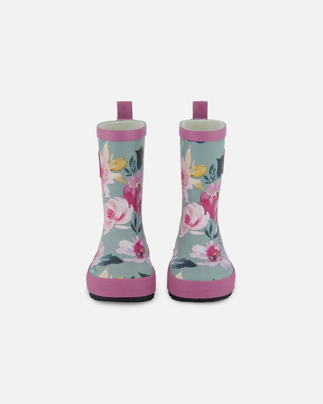 Rain Boots Printed Watercolor Roses | Deux par Deux | Jenni Kidz