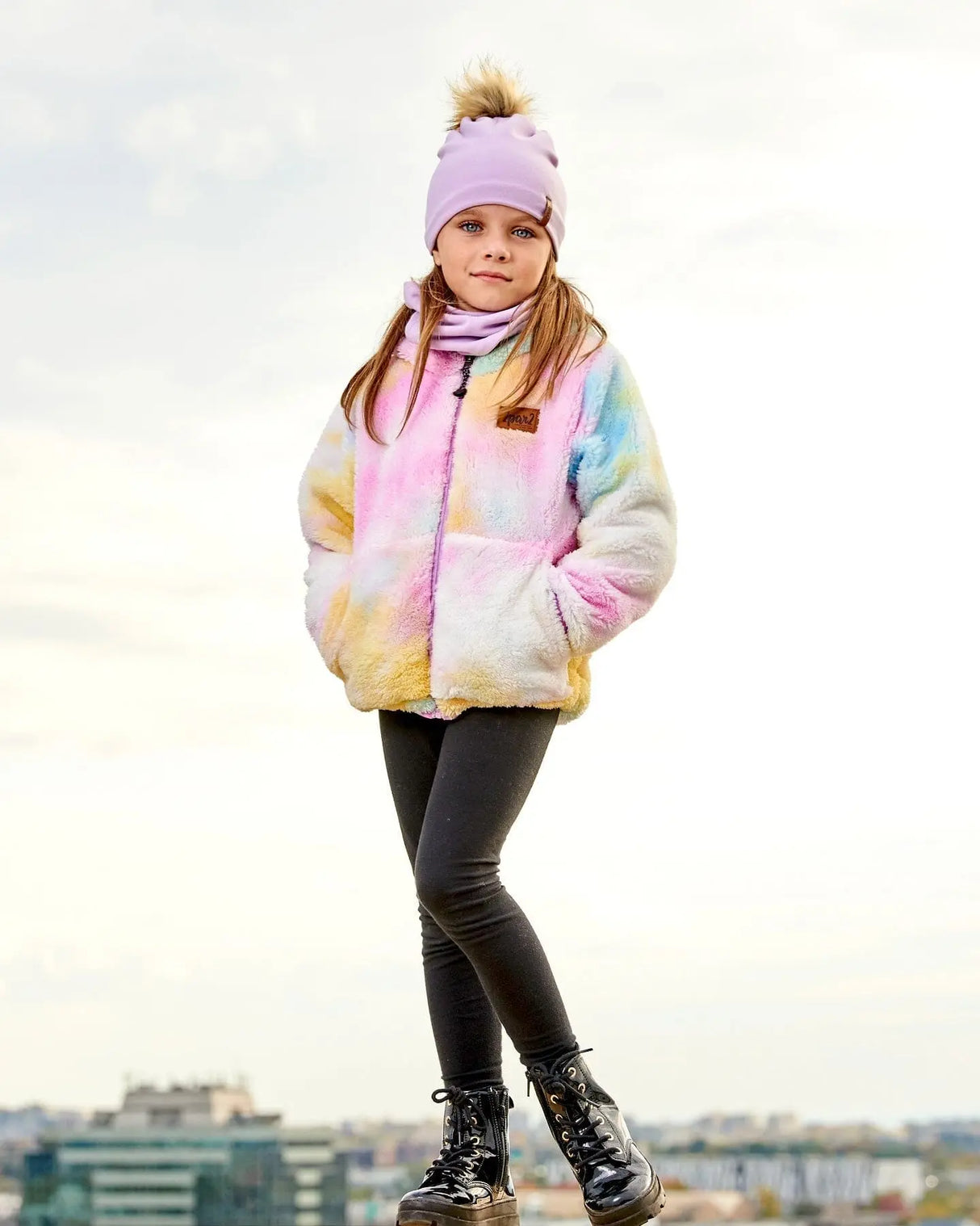 Reversible Plush Jacket Lilac Tie Dye | Deux par Deux | Jenni Kidz