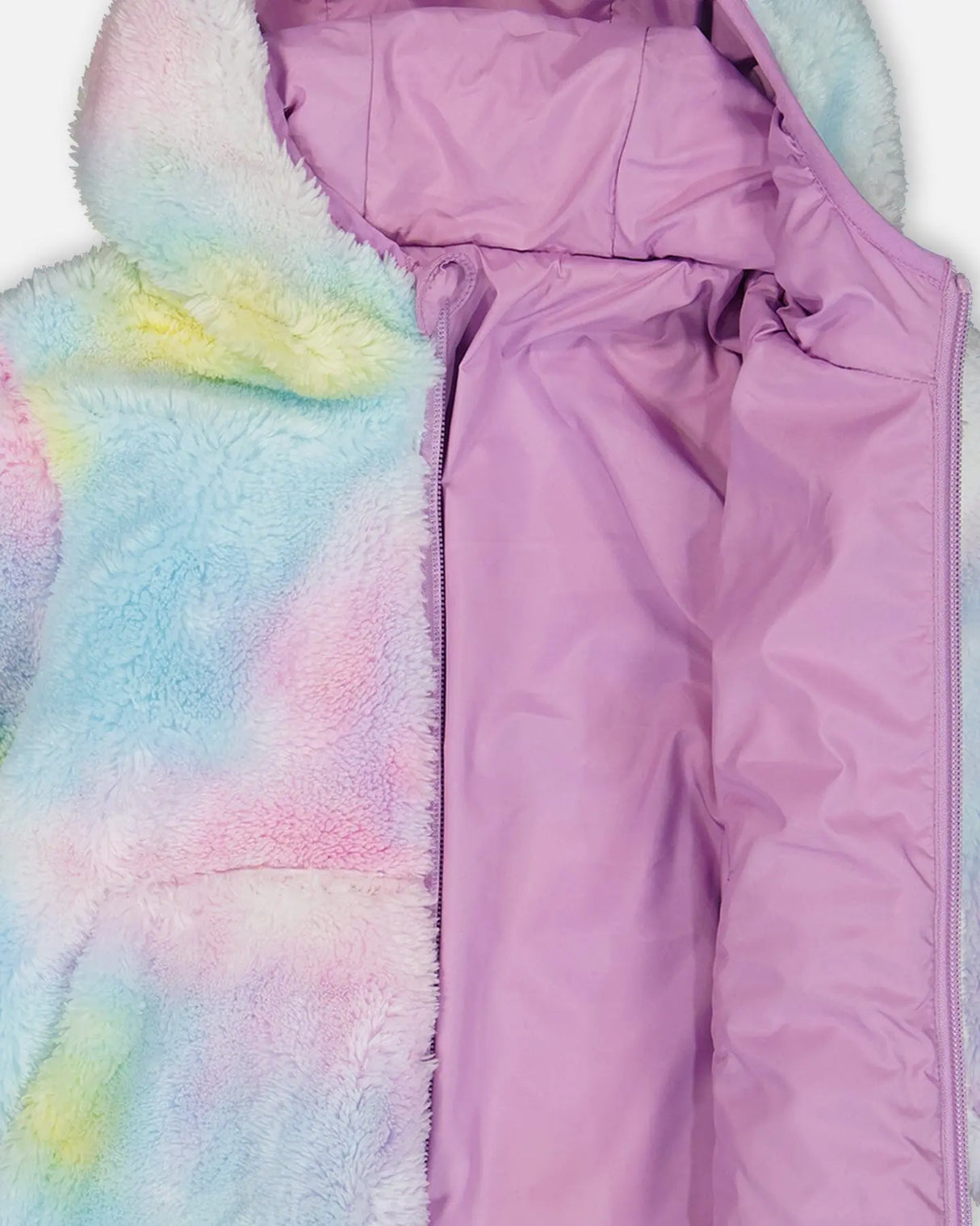 Reversible Plush Jacket Lilac Tie Dye | Deux par Deux | Jenni Kidz