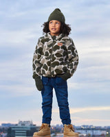 Reversible Sherpa Jacket Camouflage Green | Deux par Deux | Jenni Kidz