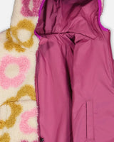 Reversible Sherpa Jacket Purple Flowers | Deux par Deux | Jenni Kidz