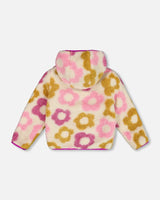 Reversible Sherpa Jacket Purple Flowers | Deux par Deux | Jenni Kidz