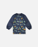 School Apron Navy Animal Print | Deux par Deux | Jenni Kidz