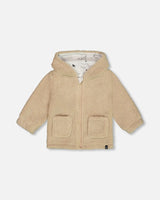 Sherpa Hooded Zip Jacket Sand | Deux par Deux | Jenni Kidz