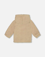 Sherpa Hooded Zip Jacket Sand | Deux par Deux | Jenni Kidz