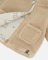 Sherpa Hooded Zip Jacket Sand | Deux par Deux | Jenni Kidz