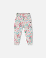 Shiny French Terry Sweatpants Gray Mix Printed Unicorn | Deux par Deux | Jenni Kidz