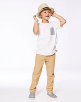 Short Sleeve Tee With Pocket White | Deux par Deux | Jenni Kidz