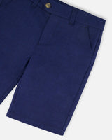 Slant Pocket Bermuda Shorts Navy Blue | Deux par Deux | Jenni Kidz