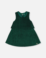 Sleeveless Dress With Eyelet Collar Forest Green | Deux par Deux | Jenni Kidz