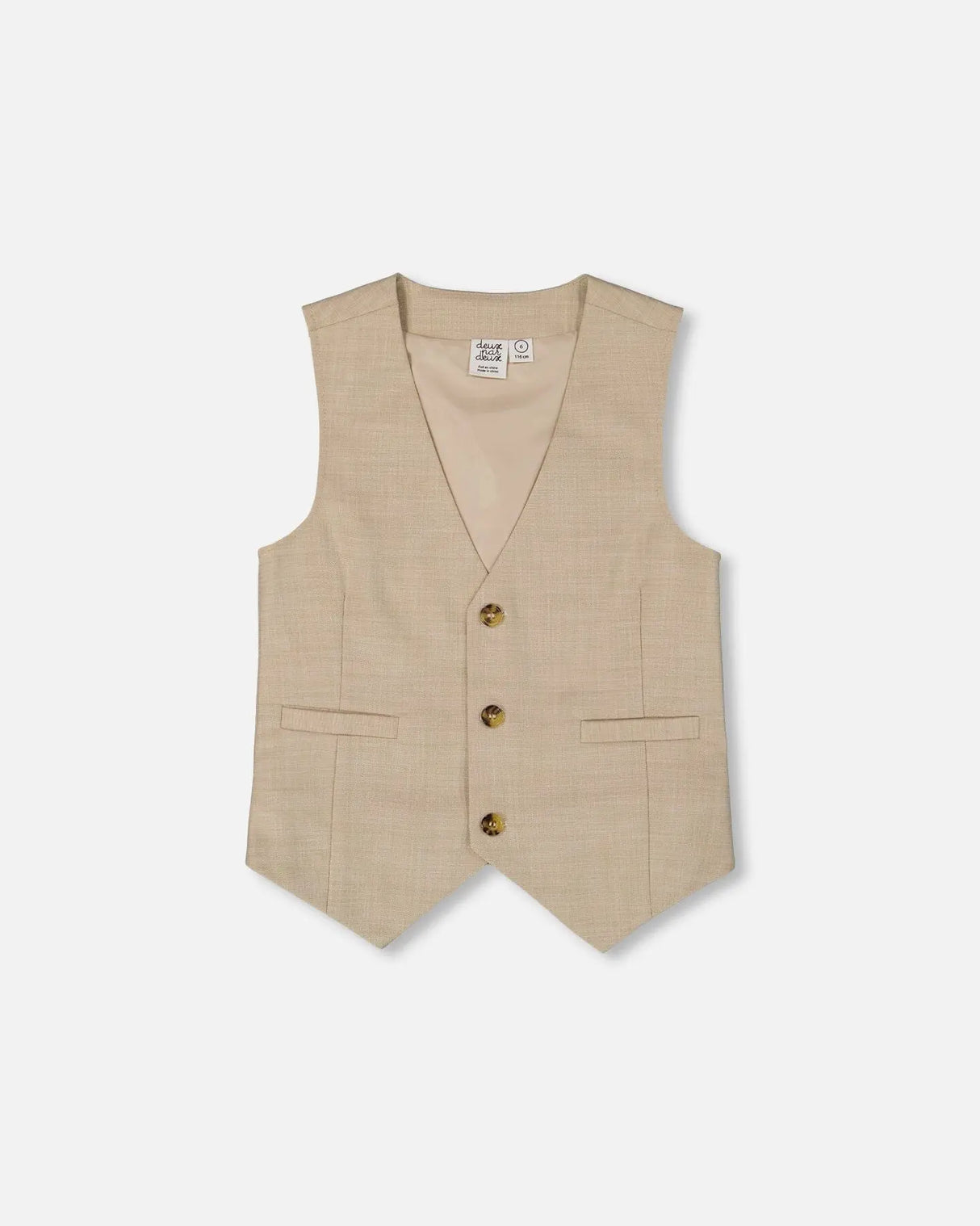 Sleeveless Vest Light Taupe | Deux par Deux | Jenni Kidz