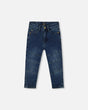 Stretch Jeans Straight Leg Dark Blue Denim | Deux par Deux | Jenni Kidz