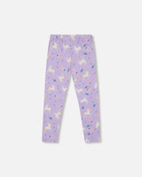 Stretch Jersey Leggings Lilac Unicorn Print | Deux par Deux | Jenni Kidz