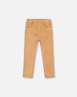 Stretch Suede Treggings Light Pecan Brown | Deux par Deux | Jenni Kidz
