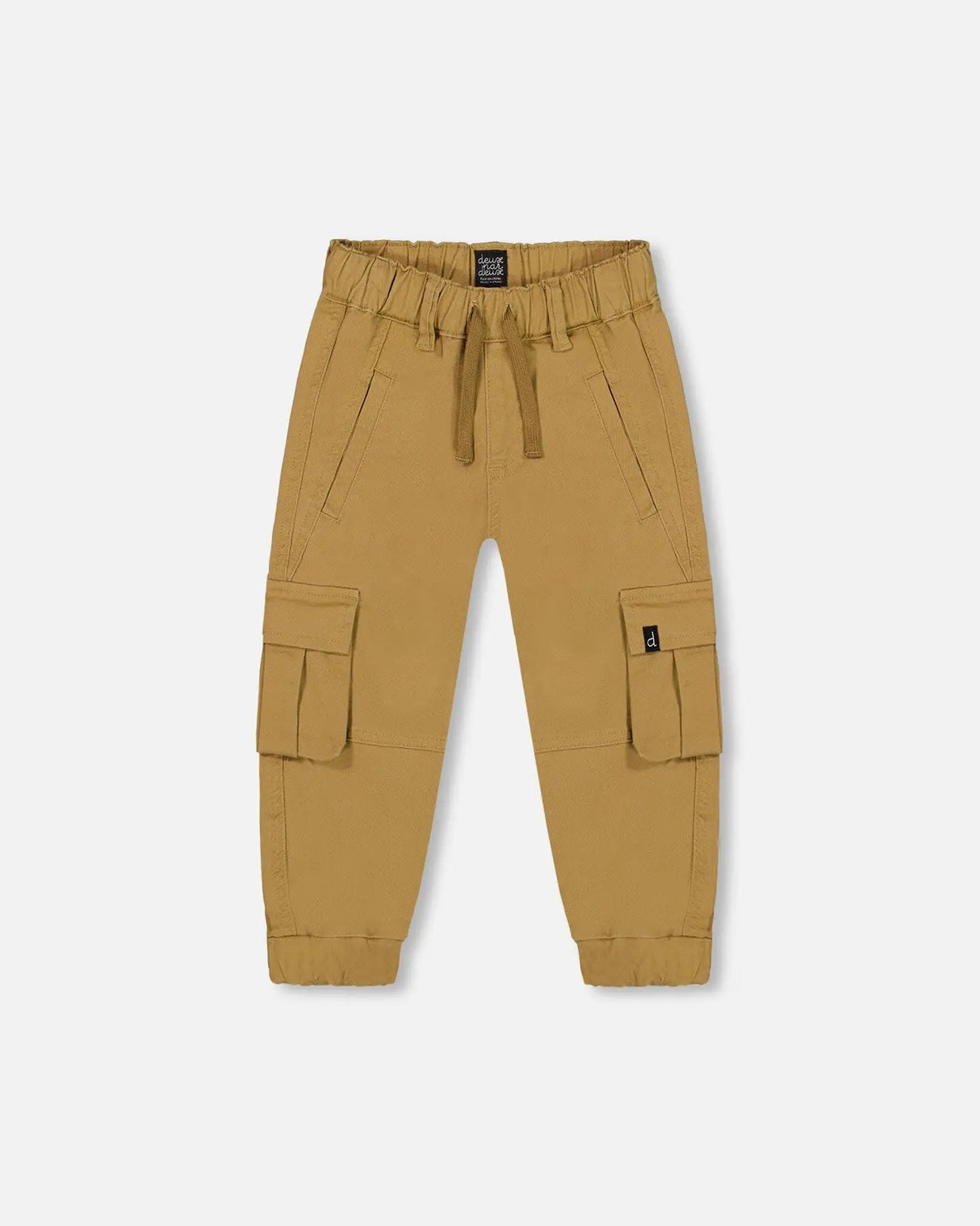 Stretch Twill Cargo Jogger Pants Dark Beige | Deux par Deux | Jenni Kidz