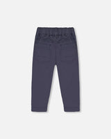 Stretch Twill Pleated Knee Jogger Pants Dark Grey | Deux par Deux | Jenni Kidz