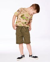 Stretch Twill Short Dark Olive Green | Deux par Deux | Jenni Kidz