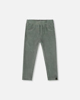 Stretch Velour Tregging Jade Green | Deux par Deux | Jenni Kidz