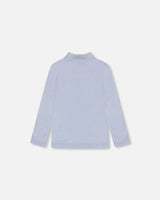 Super Soft Brushed Mock Neck Top Light Blue | Deux par Deux | Jenni Kidz