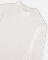 Super Soft Brushed Mock Neck Top Off White | Deux par Deux | Jenni Kidz