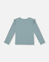 Super Soft Brushed Rib T-Shirt Light Blue | Deux par Deux | Jenni Kidz