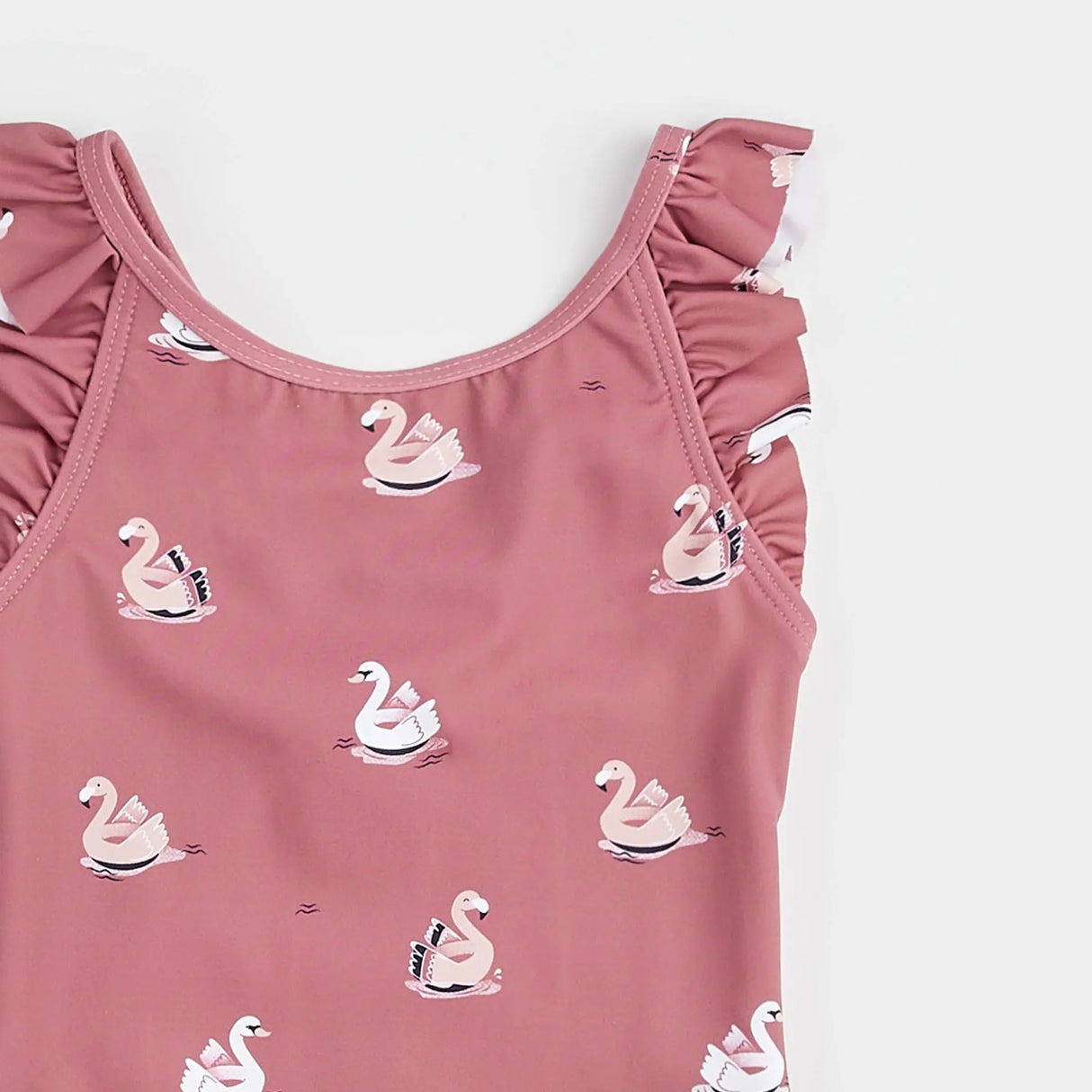 Swan Balloon Print On Jazzberry One-Piece Swimsuit | Petit Lem | Petit Lem | Jenni Kidz