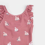 Swan Balloon Print On Jazzberry One-Piece Swimsuit | Petit Lem | Petit Lem | Jenni Kidz