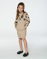 Sweater Dress With Heart Jacquard Beige Mix | Deux par Deux | Jenni Kidz