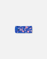 Swimwear Headband Royal Blue Printed Pink Lemon | Deux par Deux | Jenni Kidz