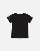 T-Shirt Black Dinosaur Print | Deux par Deux | Jenni Kidz