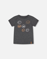 T-Shirt With Print Dark Grey | Deux par Deux | Jenni Kidz